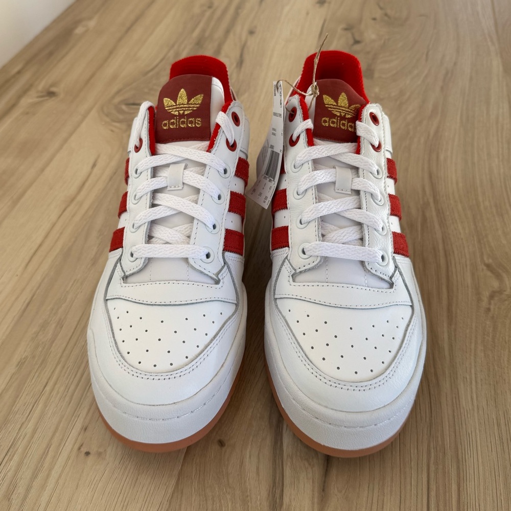 Adidas Women's White and Red Sneakers - Picture 3 of 9